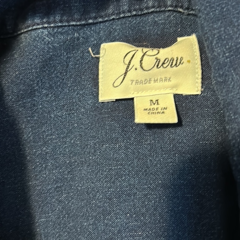 J Crew Dark Blue Button Down M Short Sleeve - Picture 5 of 6